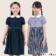 学校説明会 お受験 前開き ワンピース 女の子 半袖 子供服 チェック柄ドッキングワンピース 90 95 100 110 120 130cm (8336-2303) CHOPIN/ショパン