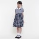 学校説明会 お受験 前開き ワンピース 女の子 半袖 子供服 チェック柄ドッキングワンピース 90 95 100 110 120 130cm (8336-2303) CHOPIN/ショパン