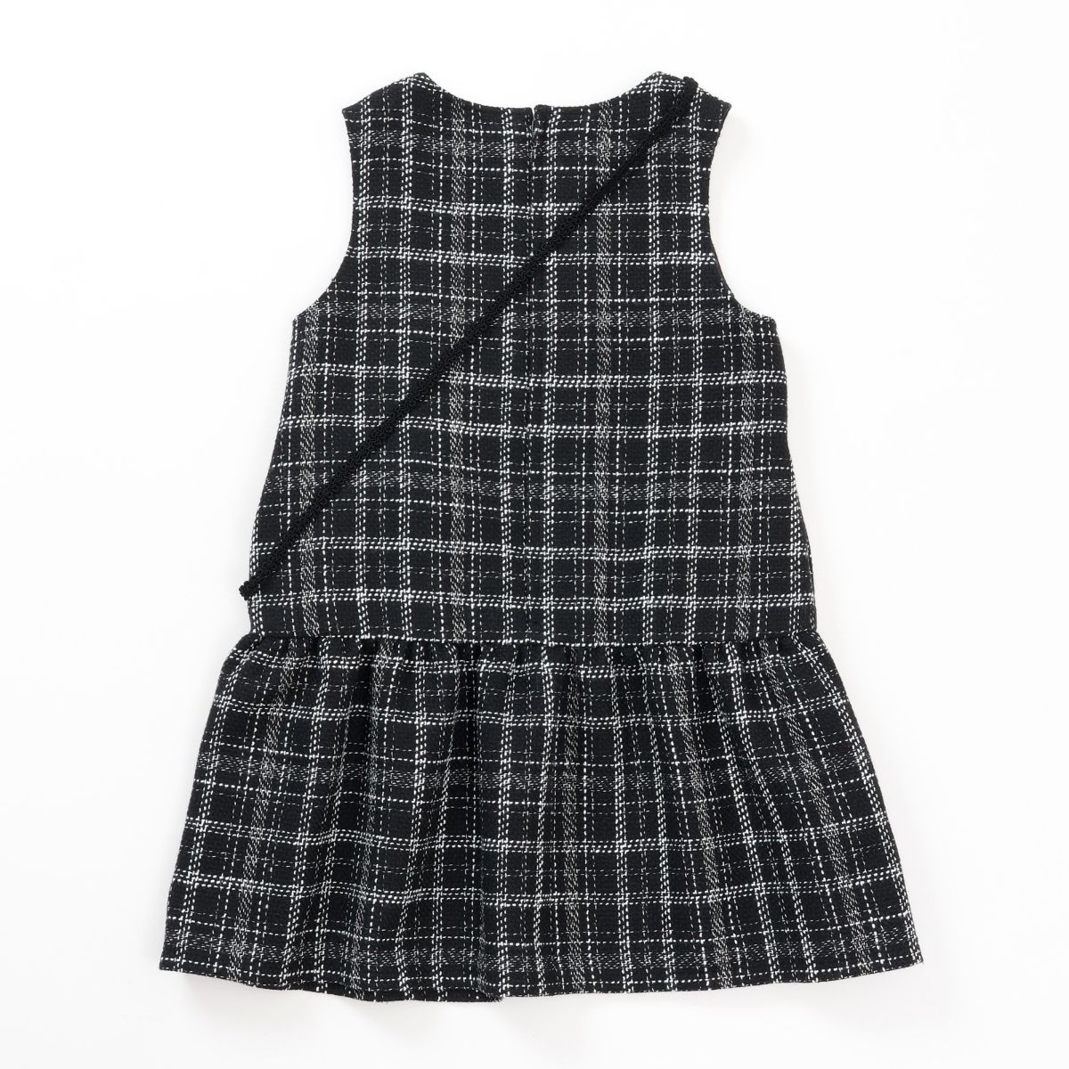 ポシェット付きファンシーツイードジャンパースカート 110 120 130 140 (2576-7309) CHOPINblue/ショパンブルー