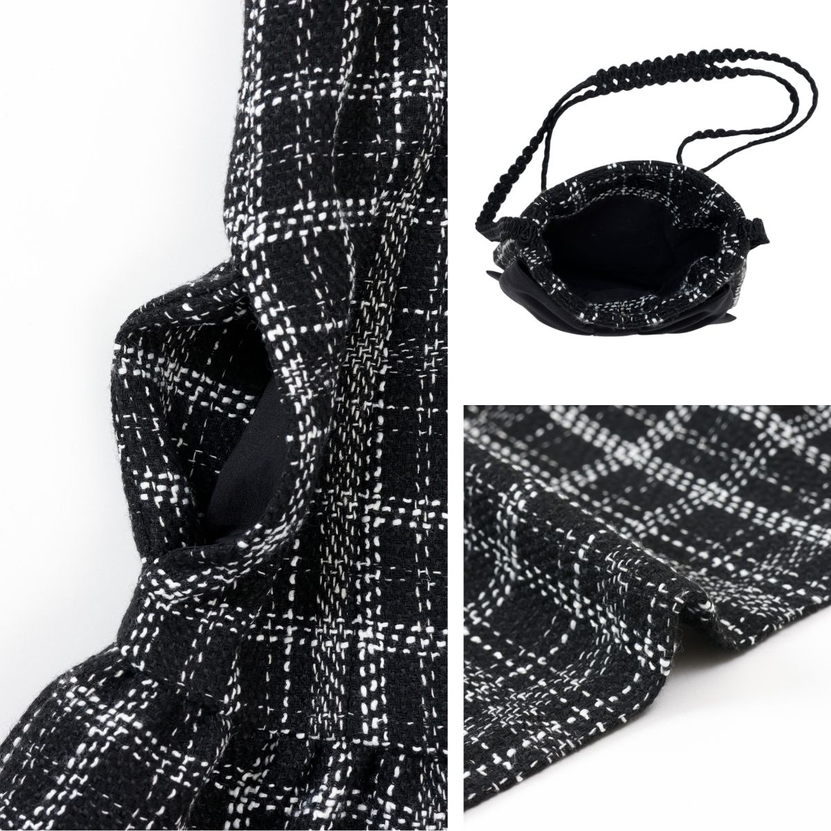 ポシェット付きファンシーツイードジャンパースカート 110 120 130 140 (2576-7309) CHOPINblue/ショパンブルー