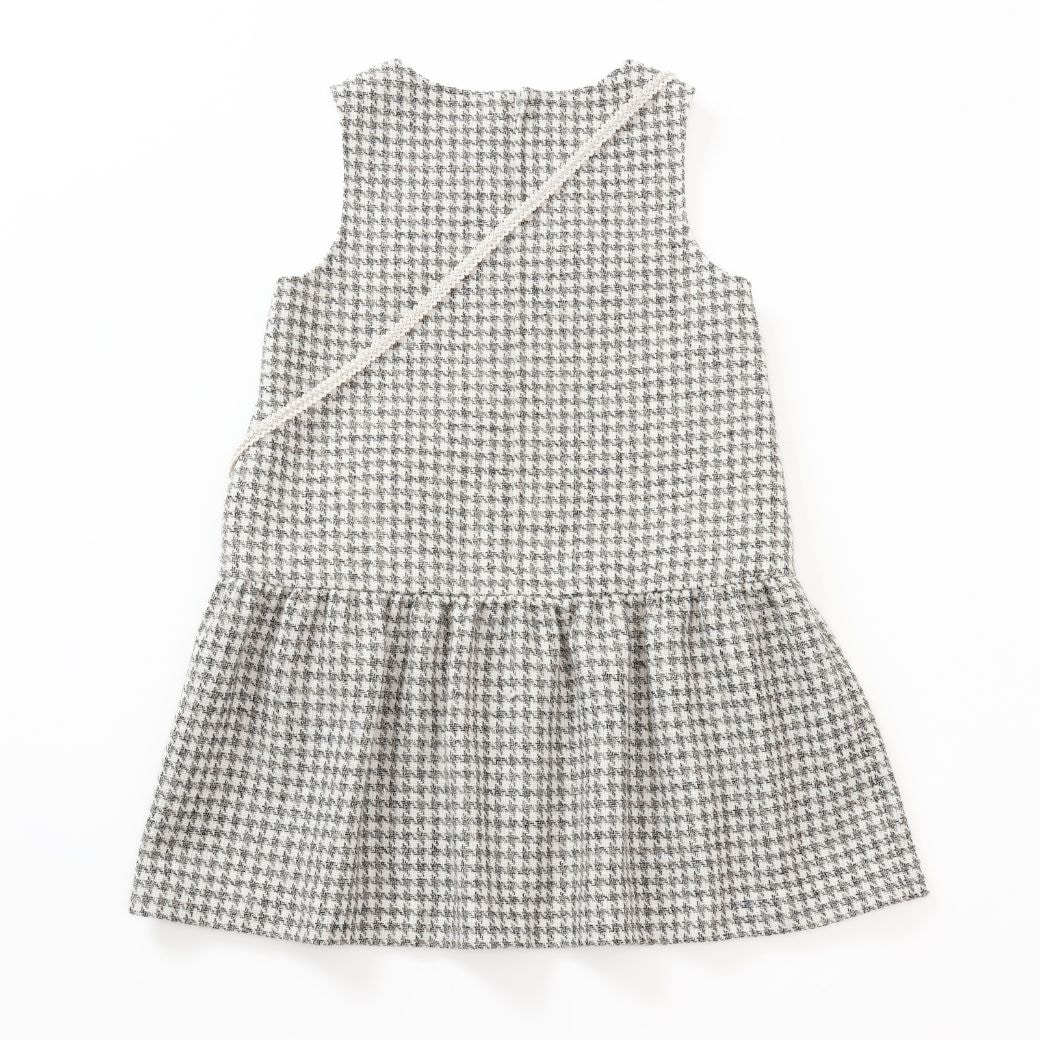【新色/近日入荷】ポシェット付きファンシーツイードジャンパースカート 110 120 130 140 (2576-7309) CHOPINblue/ショパンブルー