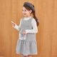 【新色／近日入荷】ポシェット付きファンシーツイードジャンパースカート 110 120 130 140 (2576-7309) CHOPINblue/ショパンブルー