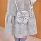 【新色／近日入荷】ポシェット付きファンシーツイードジャンパースカート 110 120 130 140 (2576-7309) CHOPINblue/ショパンブルー