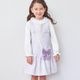 【新色／近日入荷】ポシェット付きファンシーツイードジャンパースカート 110 120 130 140 (2576-7309) CHOPINblue/ショパンブルー