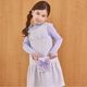 【新色／近日入荷】ポシェット付きファンシーツイードジャンパースカート 110 120 130 140 (2576-7309) CHOPINblue/ショパンブルー