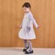 【新色／近日入荷】ポシェット付きファンシーツイードジャンパースカート 110 120 130 140 (2576-7309) CHOPINblue/ショパンブルー