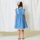 【TIMEセール55％OFF】デニム風フリル切替ワンピース 110 120 130 140cm (2436-7352) CHOPINblue/ショパンブルー