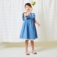 【TIMEセール55％OFF】デニム風フリル切替ワンピース 110 120 130 140cm (2436-7352) CHOPINblue/ショパンブルー