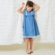 【TIMEセール55％OFF】デニム風フリル切替ワンピース 110 120 130 140cm (2436-7352) CHOPINblue/ショパンブルー