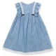 【TIMEセール55％OFF】デニム風フリル切替ワンピース 110 120 130 140cm (2436-7352) CHOPINblue/ショパンブルー