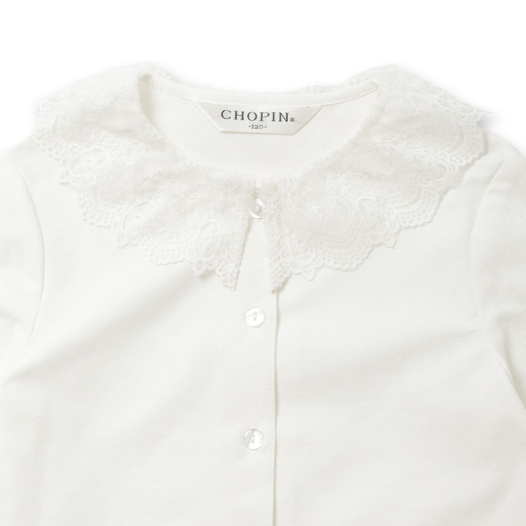 NEW【セール50%OFF】チュールレース襟ブラウス 100 110 120 130cm (8373-8305) CHOPIN/ショパン