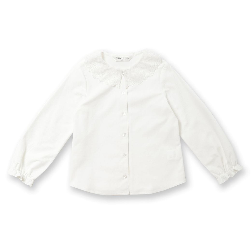 NEW【セール50%OFF】チュールレース襟ブラウス 100 110 120 130cm (8373-8305) CHOPIN/ショパン