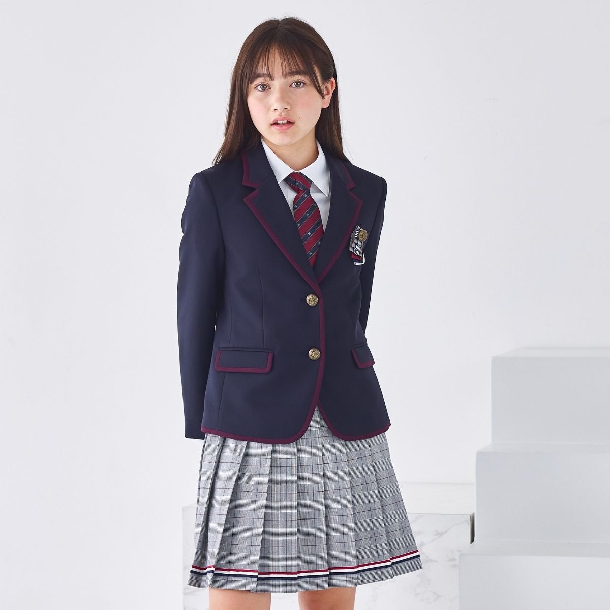 【SALE35%OFF】パイピングジャケットスクールスーツ 150 160 165cm (4901-2597/2471-2555) CHOPINblue/ショパンブルー