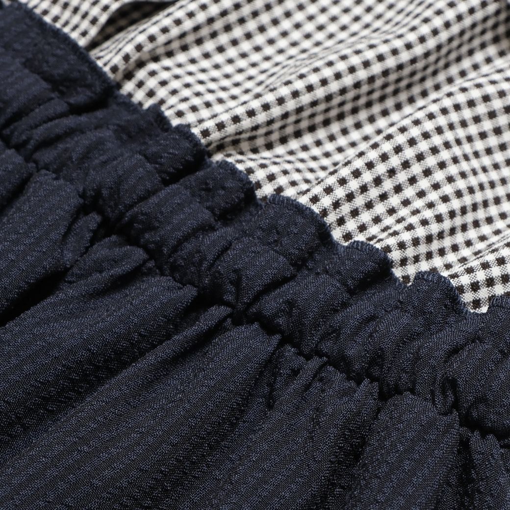 【セール40%OFF】ギンガムチェックケープカラードッキングワンピース 110 120 130cm (2436-7364) CHOPINblue/ショパンブルー