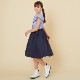 【セール40％OFF】ギンガムチェックケープカラードッキングワンピース 110 120 130cm (2436-7364) CHOPINblue/ショパンブルー