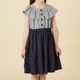 【SALE50％OFF】ギンガムチェックケープカラードッキングワンピース 110 120 130cm (2436-7364) CHOPINblue/ショパンブルー