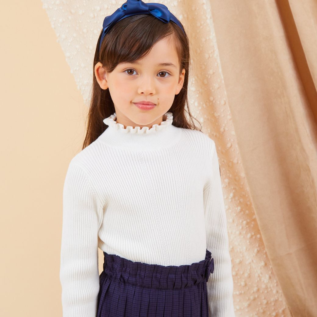 【セール40%OFF】フリルリブニットトップス 100 110 120 130cm (8373-8308) CHOPIN/ショパン