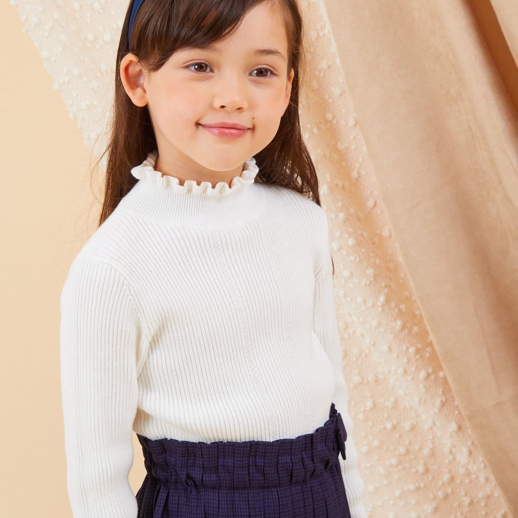 【セール40%OFF】フリルリブニットトップス 100 110 120 130cm (8373-8308) CHOPIN/ショパン