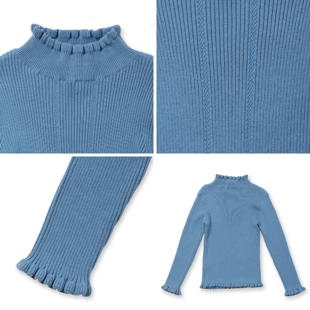 【セール40%OFF】フリルリブニットトップス 100 110 120 130cm (8373-8308) CHOPIN/ショパン