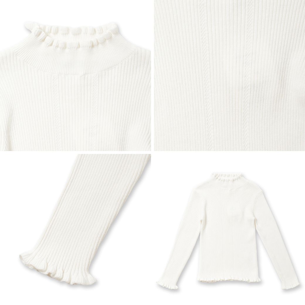 【セール40%OFF】フリルリブニットトップス 100 110 120 130cm (8373-8308) CHOPIN/ショパン