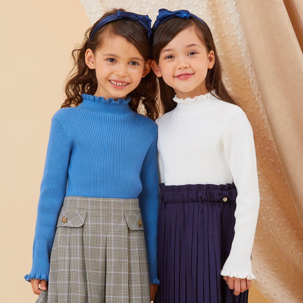 【セール40%OFF】フリルリブニットトップス 100 110 120 130cm (8373-8308) CHOPIN/ショパン