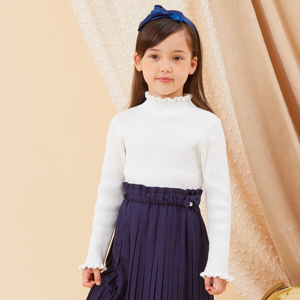 【セール40%OFF】フリルリブニットトップス 100 110 120 130cm (8373-8308) CHOPIN/ショパン