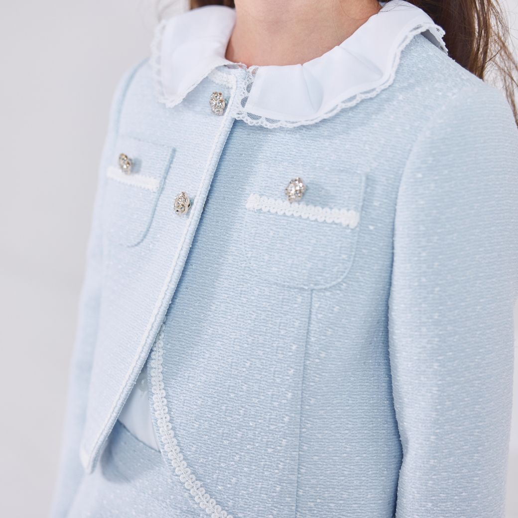 ファンシーツイードスーツ3点セット 110 120 130cm (2571-7312) CHOPIN blue/ショパンブルー