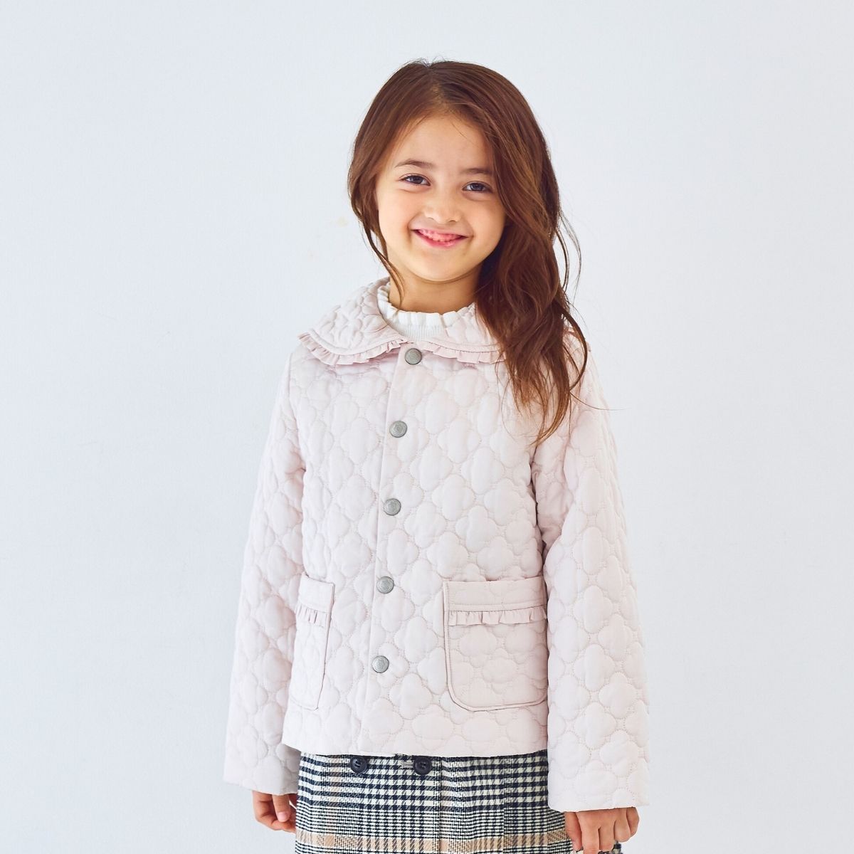 セーラーカラーフラワーキルトブルゾン 110 120 130 140cm (2572