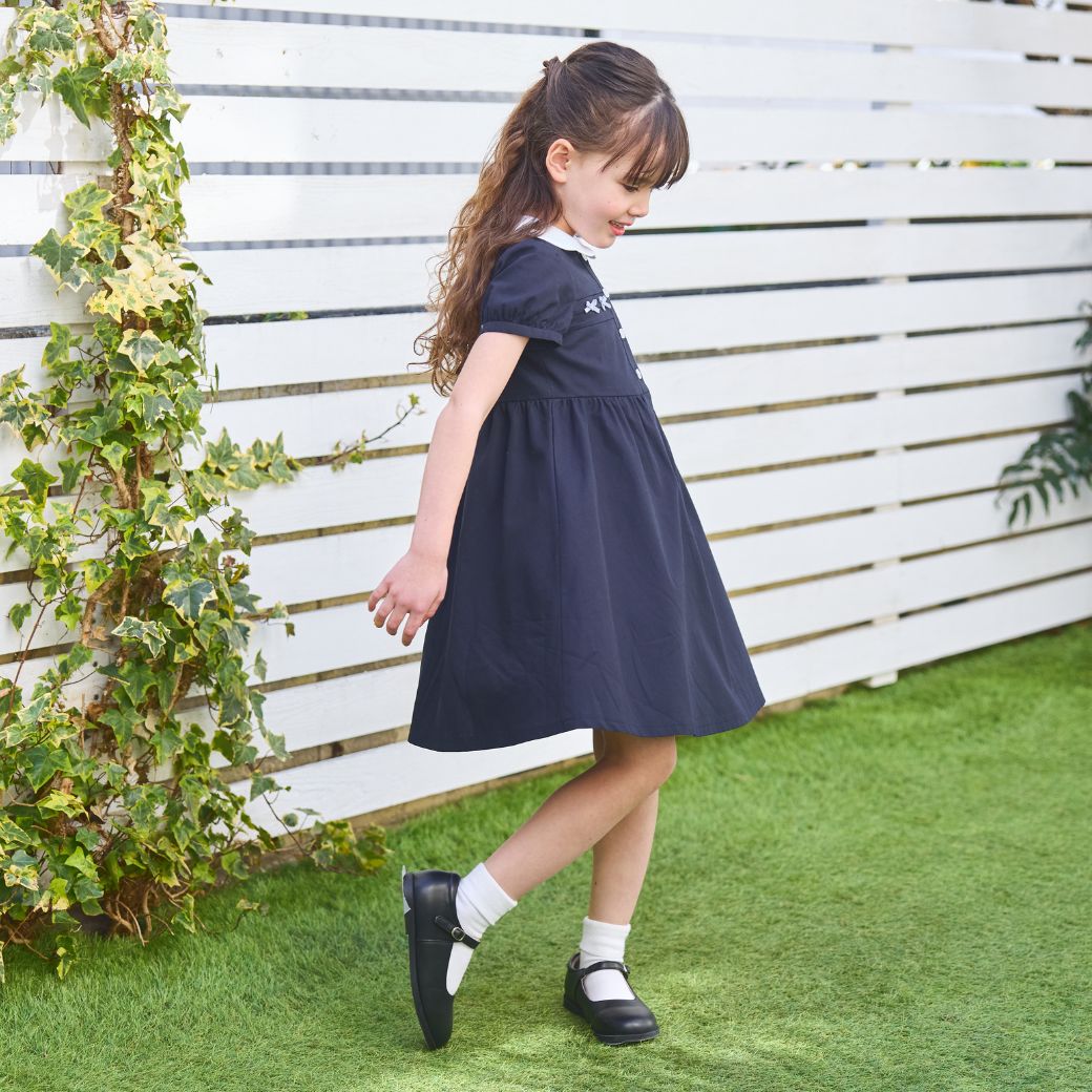 【CLEARANCEセール40%OFF】スカラップミニリボンワンピース <パープルのみ>80 90cm (2536-7100-7300-7500)