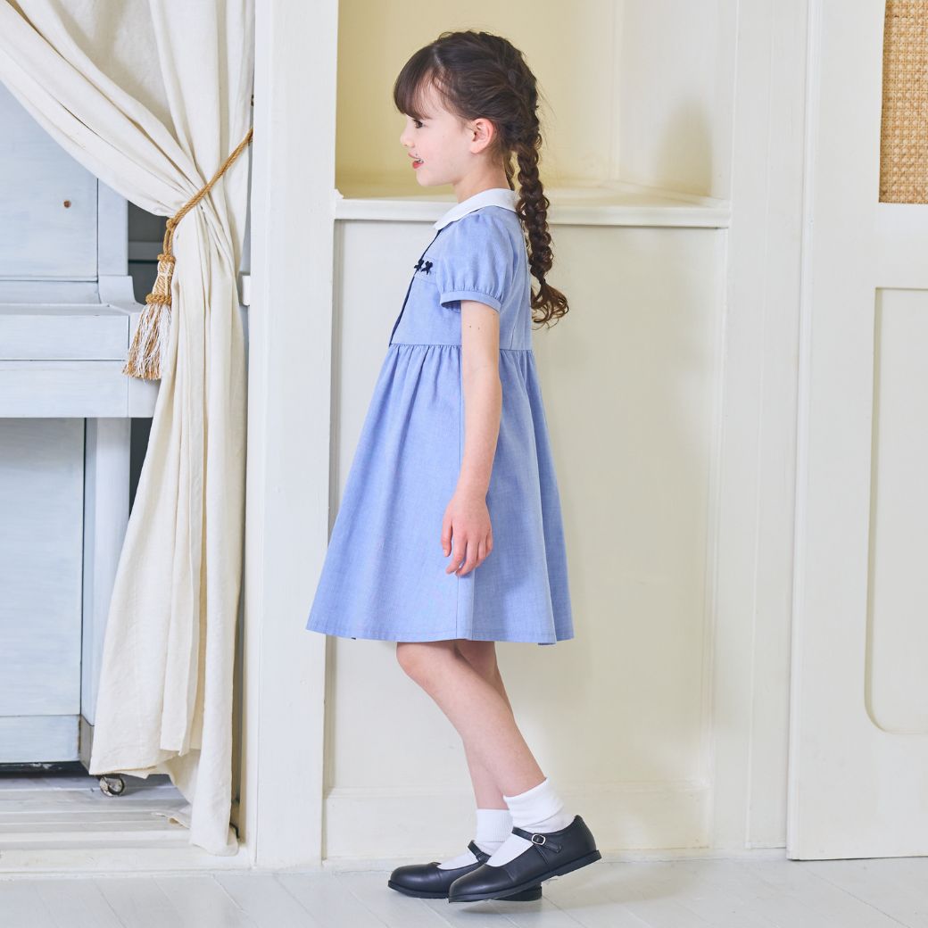 【CLEARANCEセール40%OFF】スカラップミニリボンワンピース <パープルのみ>80 90cm (2536-7100-7300-7500)