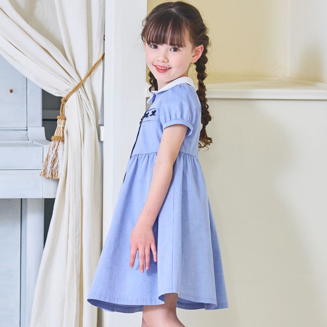 【CLEARANCEセール40%OFF】スカラップミニリボンワンピース <パープルのみ>80 90cm (2536-7100-7300-7500)