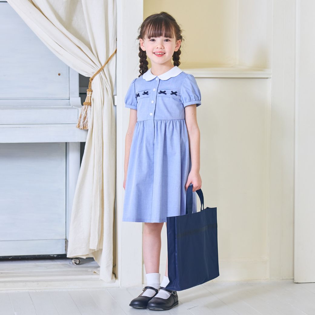 【CLEARANCEセール40%OFF】スカラップミニリボンワンピース <パープルのみ>80 90cm (2536-7100-7300-7500)