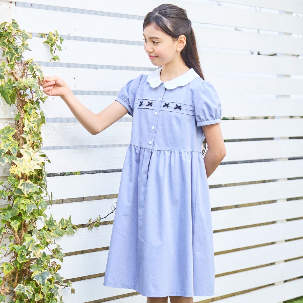 【CLEARANCEセール40%OFF】スカラップミニリボンワンピース <パープルのみ>80 90cm (2536-7100-7300-7500)