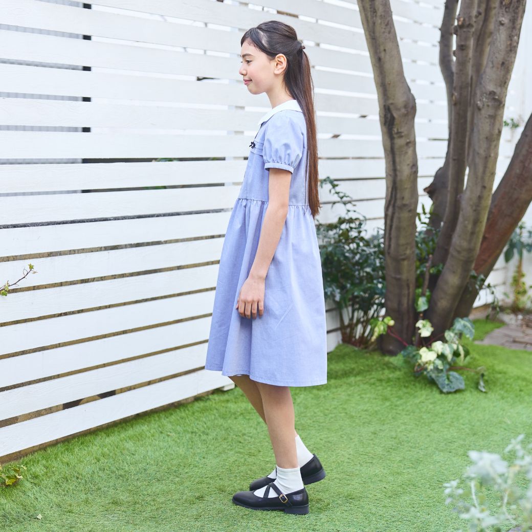 【CLEARANCEセール40%OFF】スカラップミニリボンワンピース <パープルのみ>80 90cm (2536-7100-7300-7500)