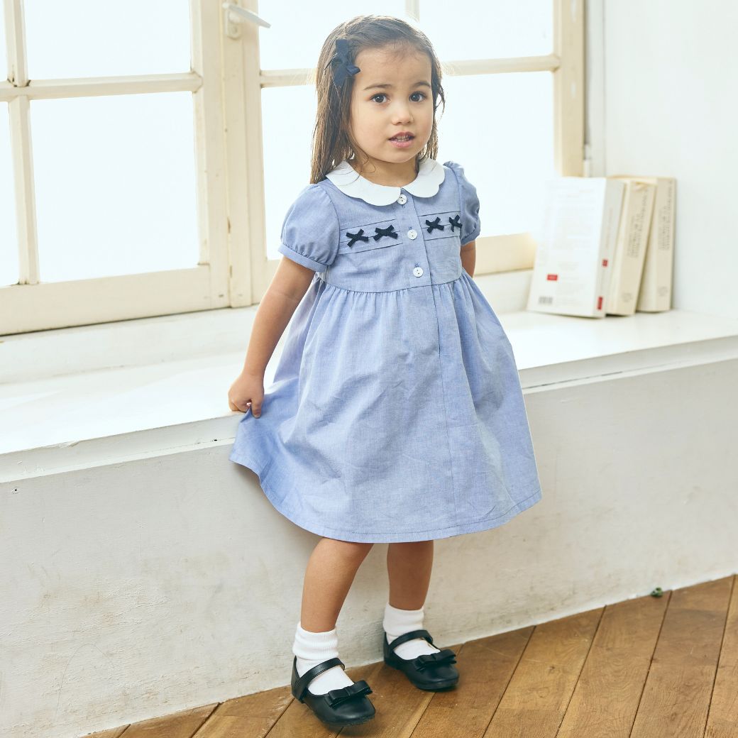 【CLEARANCEセール40%OFF】スカラップミニリボンワンピース <パープルのみ>80 90cm (2536-7100-7300-7500)