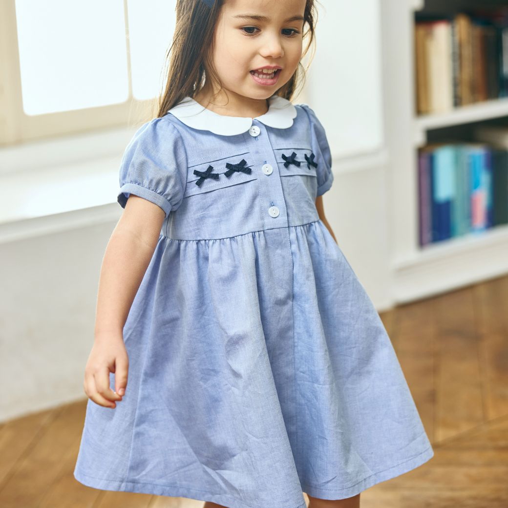 【CLEARANCEセール40%OFF】スカラップミニリボンワンピース <パープルのみ>80 90cm (2536-7100-7300-7500)