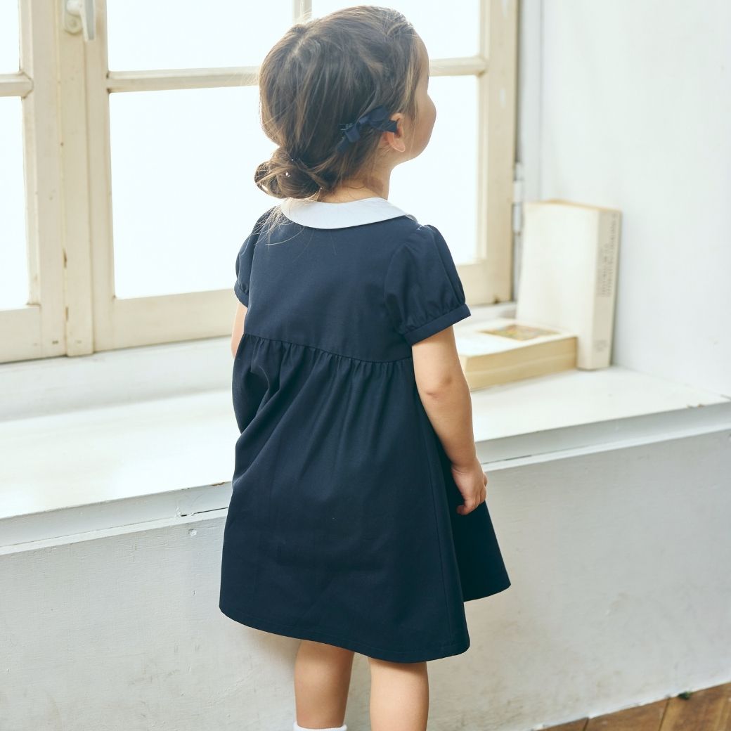 【CLEARANCEセール40%OFF】スカラップミニリボンワンピース <パープルのみ>80 90cm (2536-7100-7300-7500)