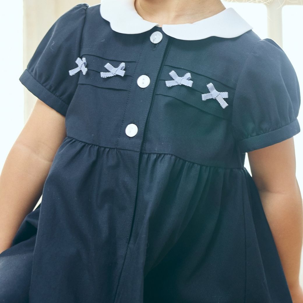 【CLEARANCEセール40%OFF】スカラップミニリボンワンピース <パープルのみ>80 90cm (2536-7100-7300-7500)