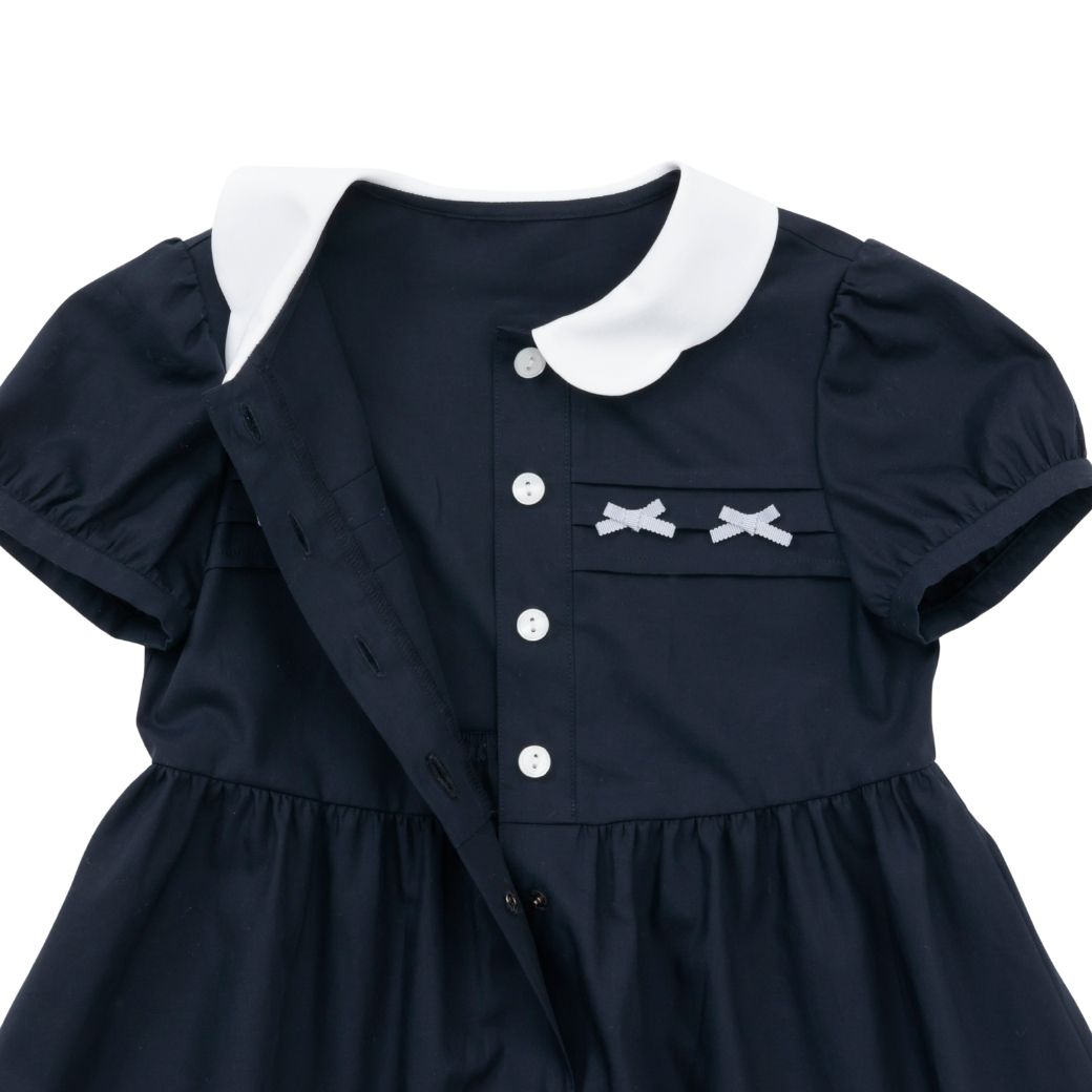 【CLEARANCEセール40%OFF】スカラップミニリボンワンピース <パープルのみ>80 90cm (2536-7100-7300-7500)