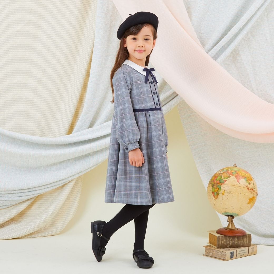【セール38%OFF】グレンチェックワンピース 100 110 120 130cm (8376-8300) CHOPIN/ショパン