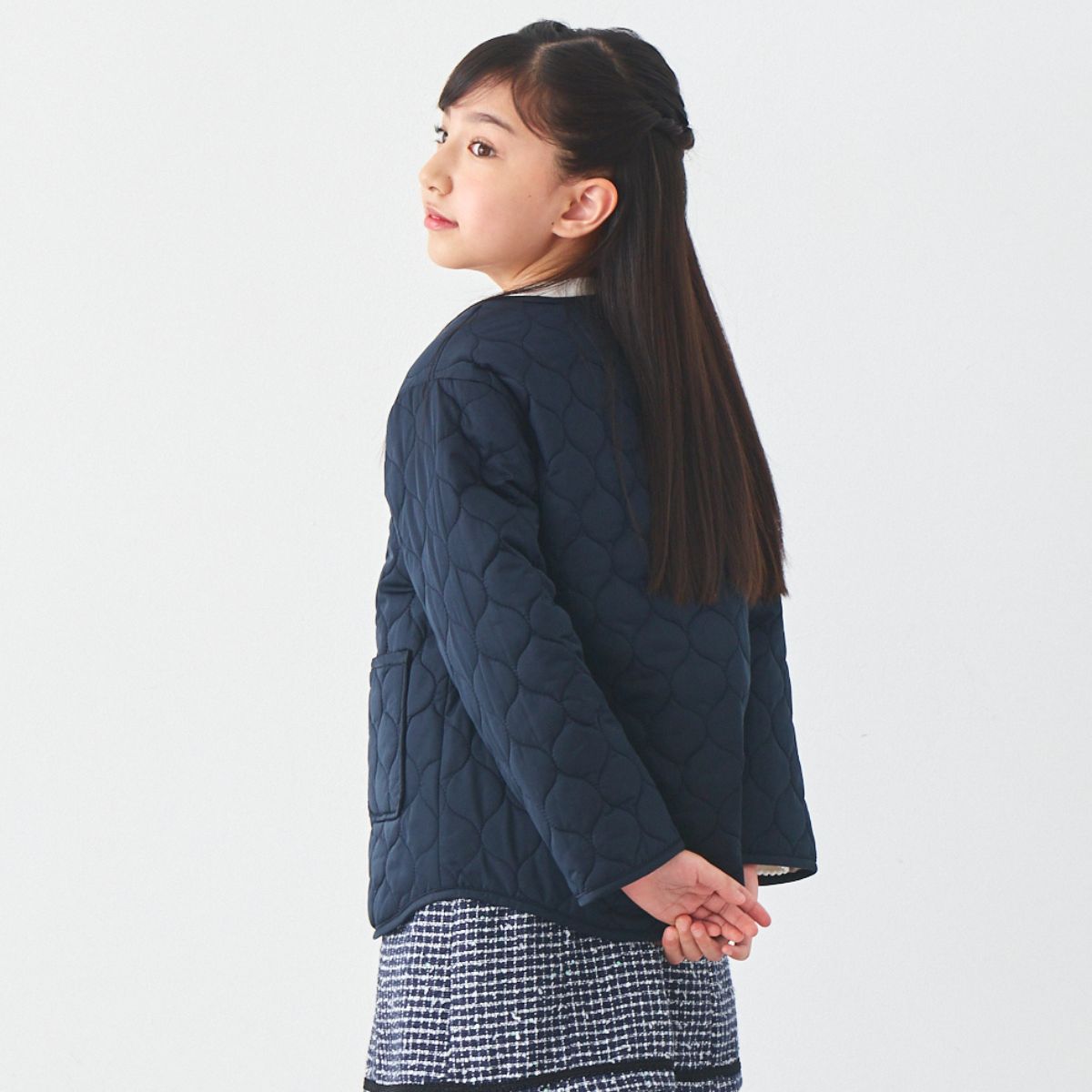 【クリスマスセール30%OFF】サークルキルトリバーシブルジャケット 110 120 130 140cm (2572-7314) CHOPINblue/ショパンブルー