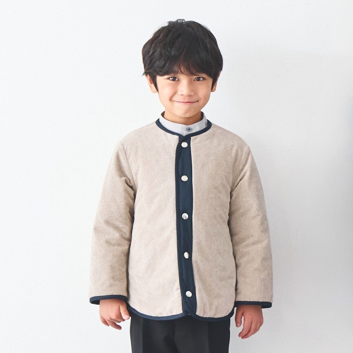 【クリスマスセール30%OFF】サークルキルトリバーシブルジャケット 110 120 130 140cm (2572-7314) CHOPINblue/ショパンブルー