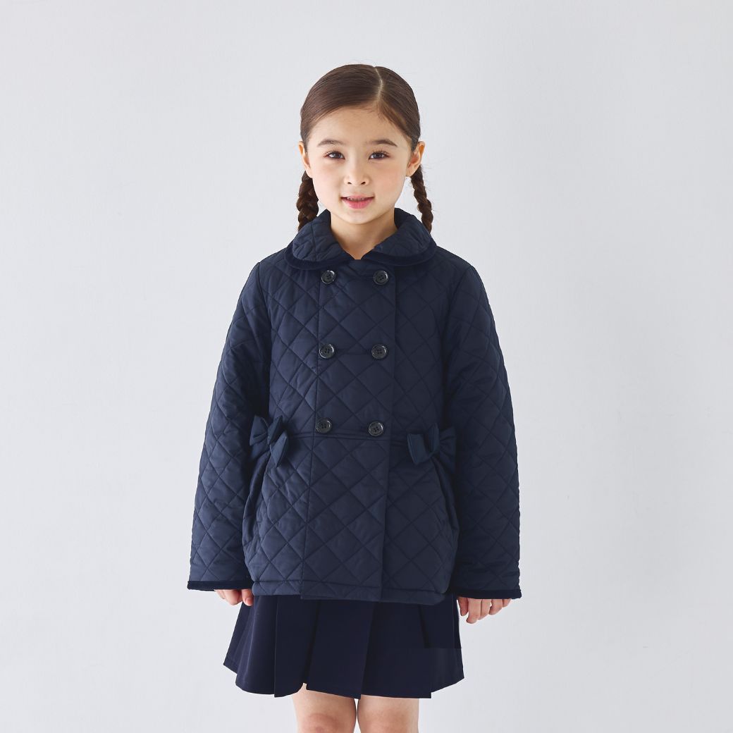 ダイヤキルトWブレストショートコート 100 110 120 130 140cm (2572-7316) CHOPIN blue/ショパン ブルー