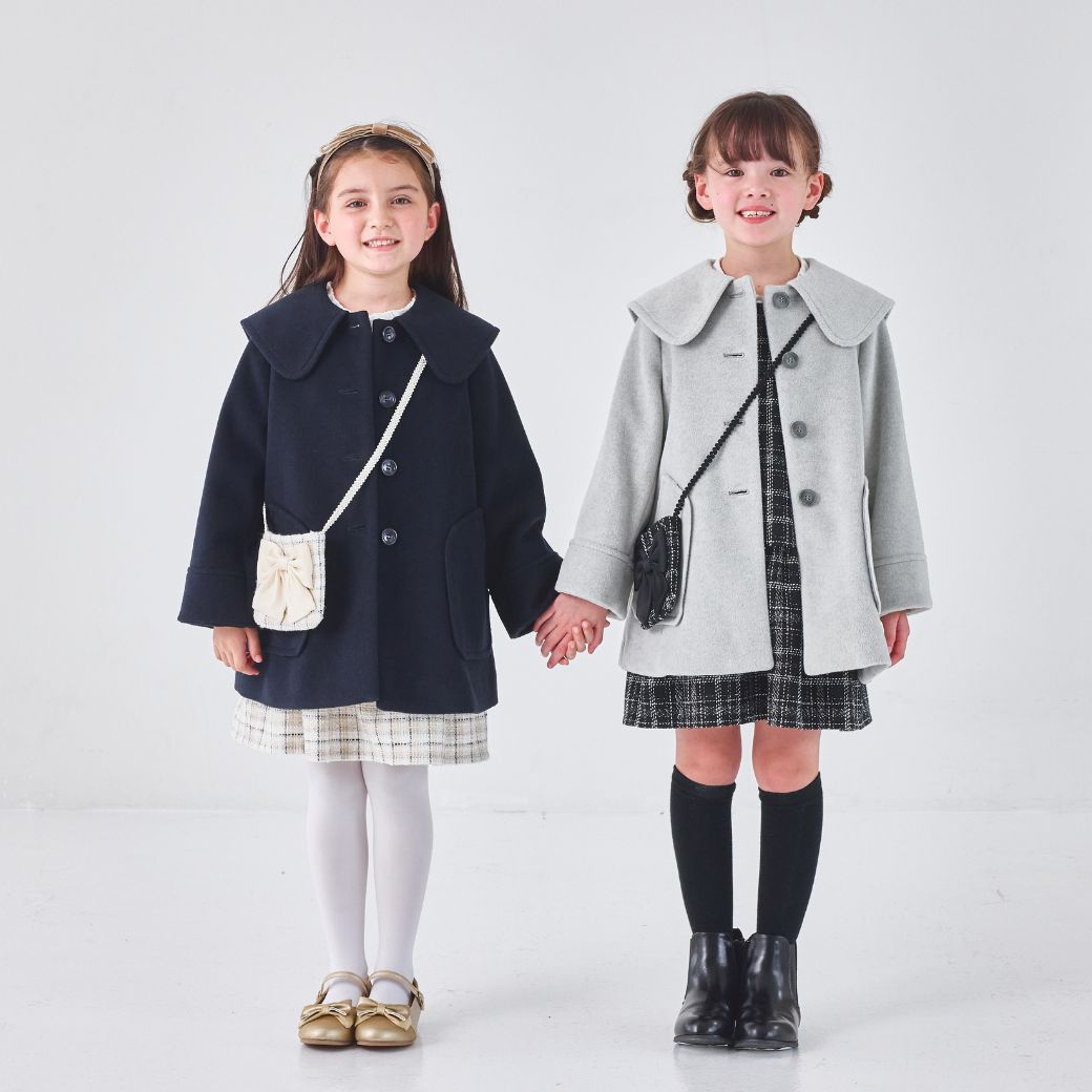 BIGカラーAラインコート 100 110 120 130 140cm (2572-7317) CHOPIN blue/ショパン ブルー