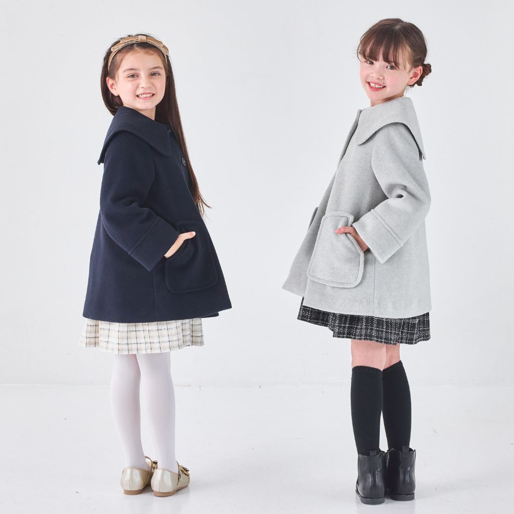 BIGカラーAラインコート 100 110 120 130 140cm (2572-7317) CHOPIN blue/ショパン ブルー