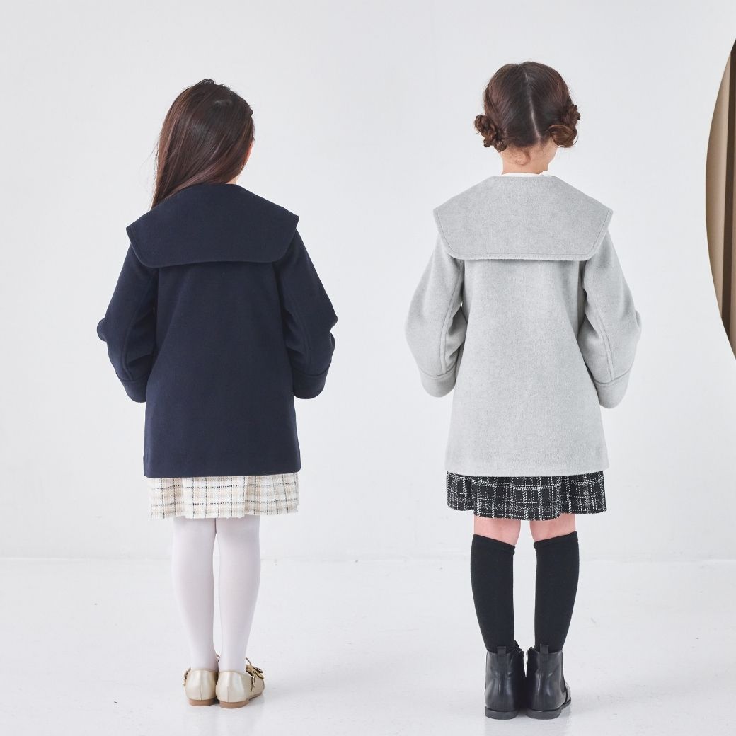 BIGカラーAラインコート 100 110 120 130 140cm (2572-7317) CHOPIN blue/ショパン ブルー