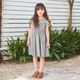 【SUMMERセール30％OFF】【キッズ】ストライプフリルワンピース 110 120 130 140cm (2536-7336) CHOPINblue/ショパンブルー