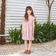 【SUMMERセール30％OFF】【キッズ】ストライプフリルワンピース 110 120 130 140cm (2536-7336) CHOPINblue/ショパンブルー