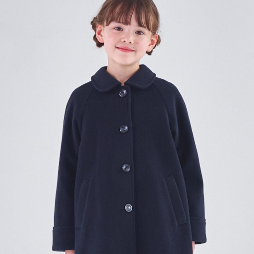 【キッズ】ラグランスリーブステンカラーコート 110 120 130cm (2572-7318) CHOPIN blue/ショパンブルー