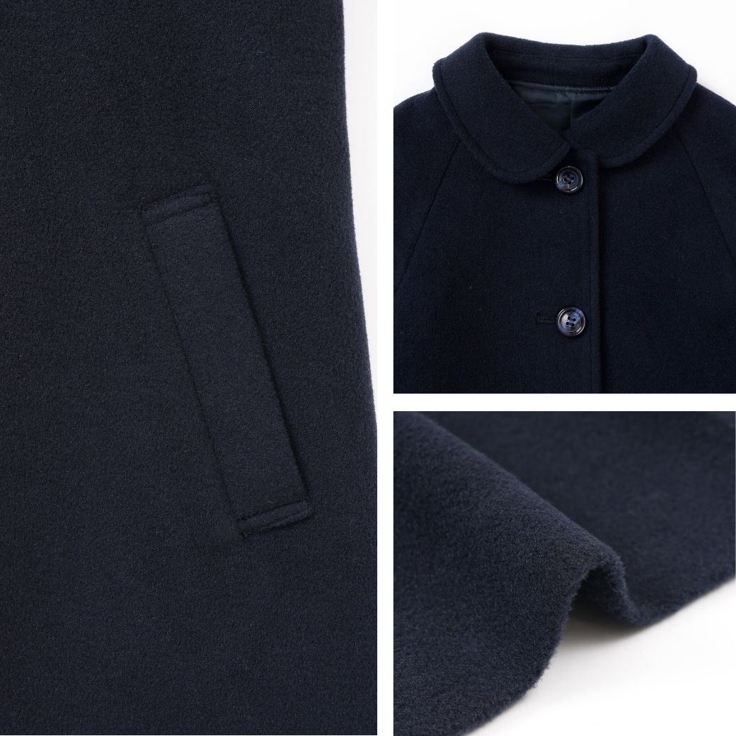 【キッズ】ラグランスリーブステンカラーコート 110 120 130cm (2572-7318) CHOPIN blue/ショパンブルー